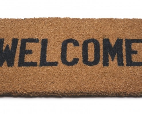 How to welcome your residents; welcome mat.