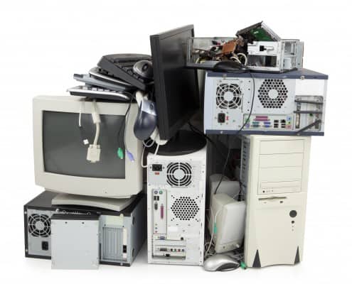 an image of old computers - how to clean up after a hoarder moves out.