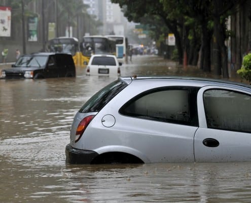 car in a flood