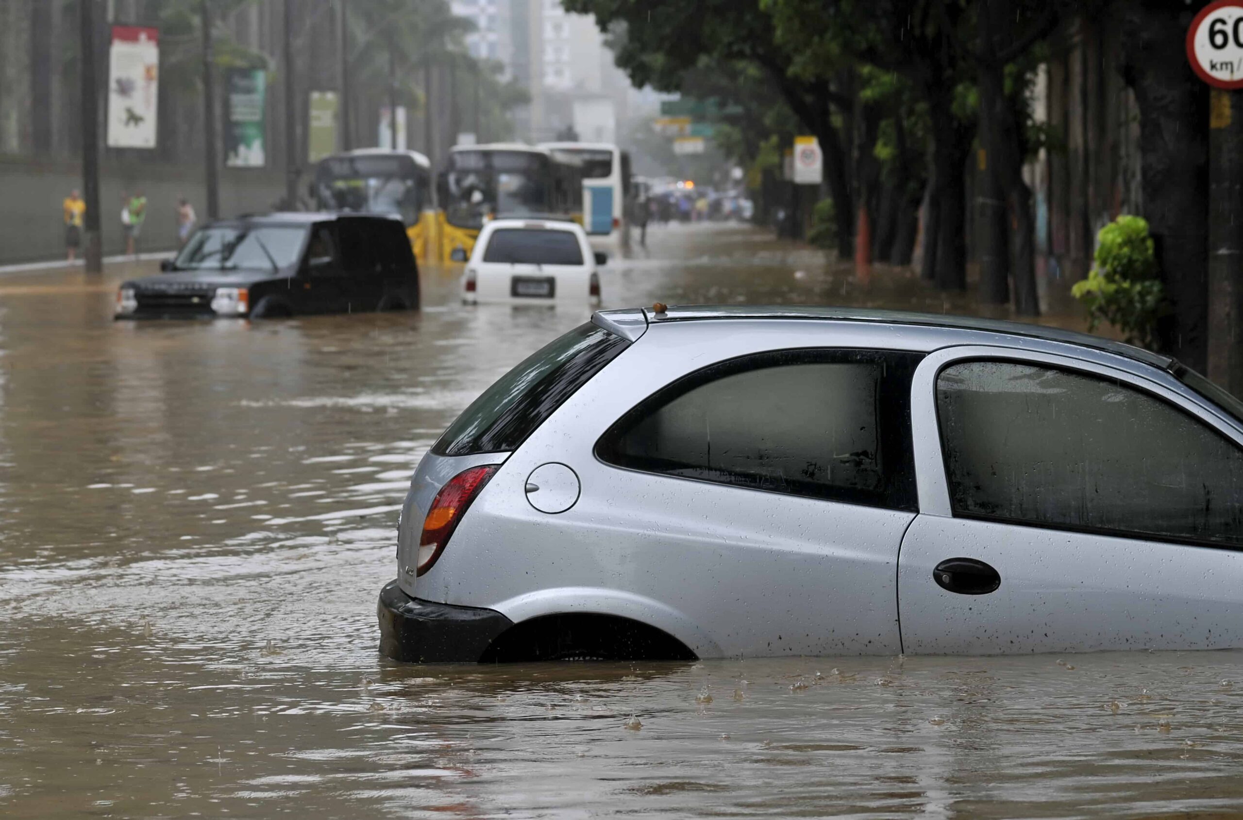 car in a flood