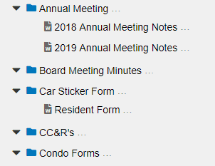 Resident folders in the document library