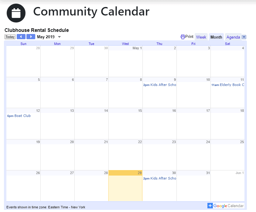 Residents will know what events are going on with the community calendar.
