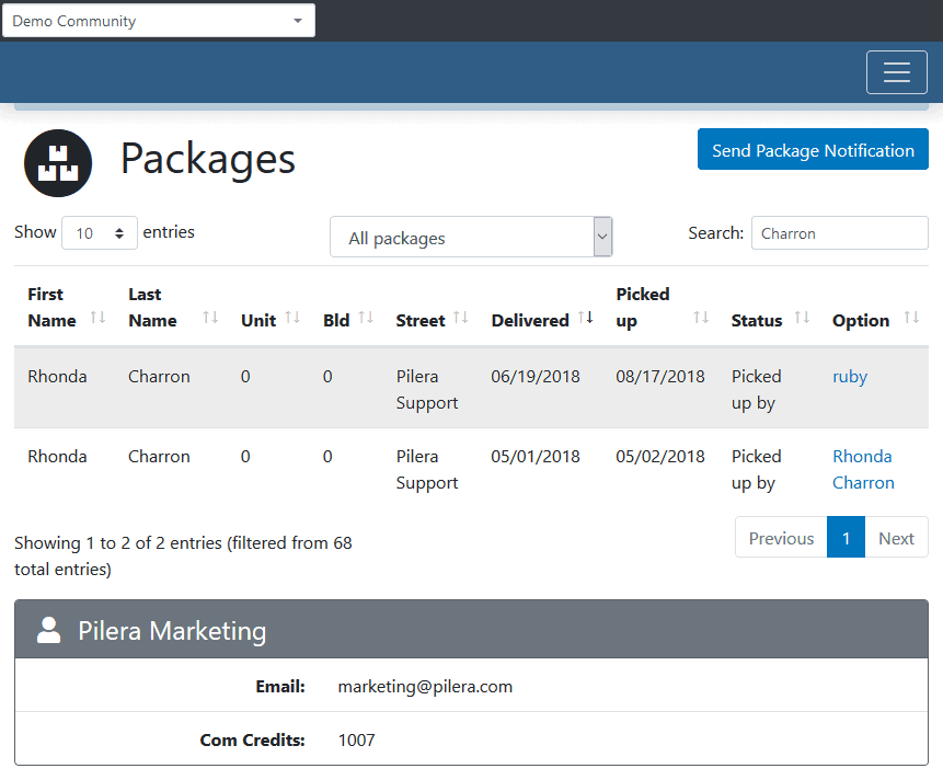 Package Notifications