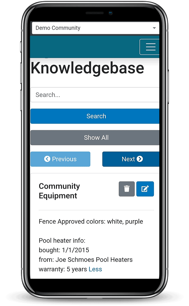 Knowledge base on a mobile device. 