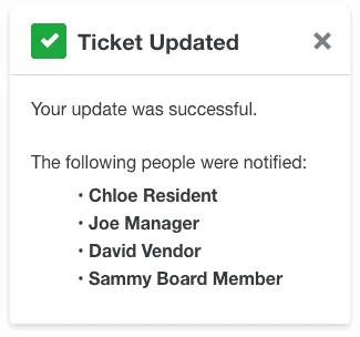 Auto-notify managers and residents on ticket updates 