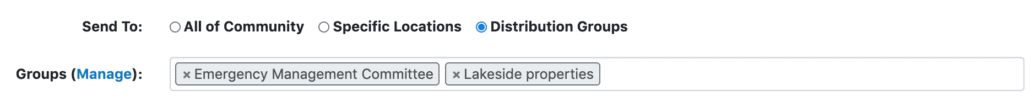 Select multiple distribution groups at once to send your message to.