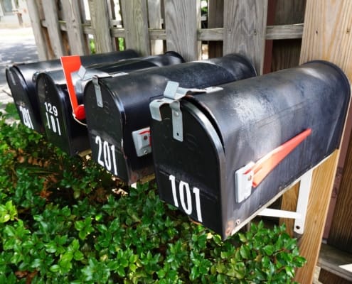 Picture of a few physical mailboxes