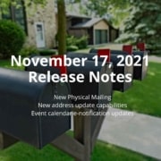 Image of mailboxes - Pilera release notes - new physical mailing feature and address update capabilities.
